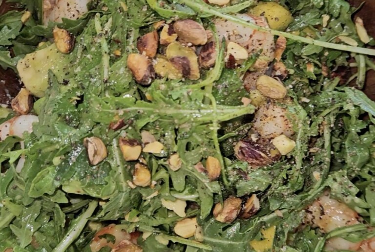 Prawn Avocado Mango Salad with Sumac Chili Dressing