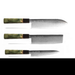 Seki Kyuba RYU SET Santoku Nakiri Petty Olive Green Seki Kyuba RYU SET Santoku Nakiri Petty Olive Green