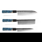 Seki Kyuba RYU SET Santoku Nakiri Petty Mediterranean Blue