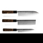 Seki Kyuba RYU SET Santoku Nakiri Petty Naturbraun Seki Kyuba RYU SET Santoku Nakiri Petty Naturbraun